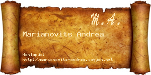 Marianovits Andrea névjegykártya